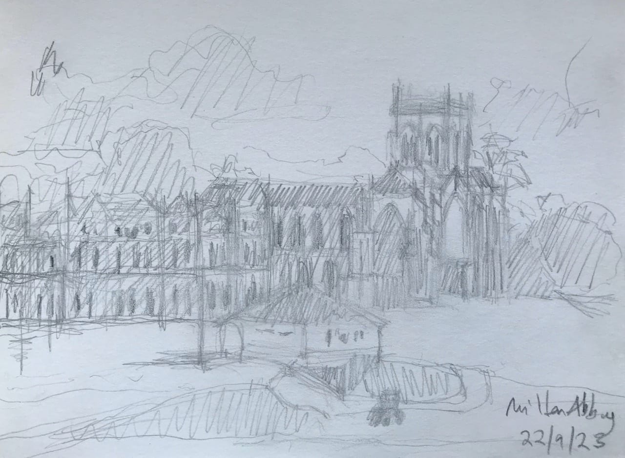 milton abbey drawing milton abbey drawing