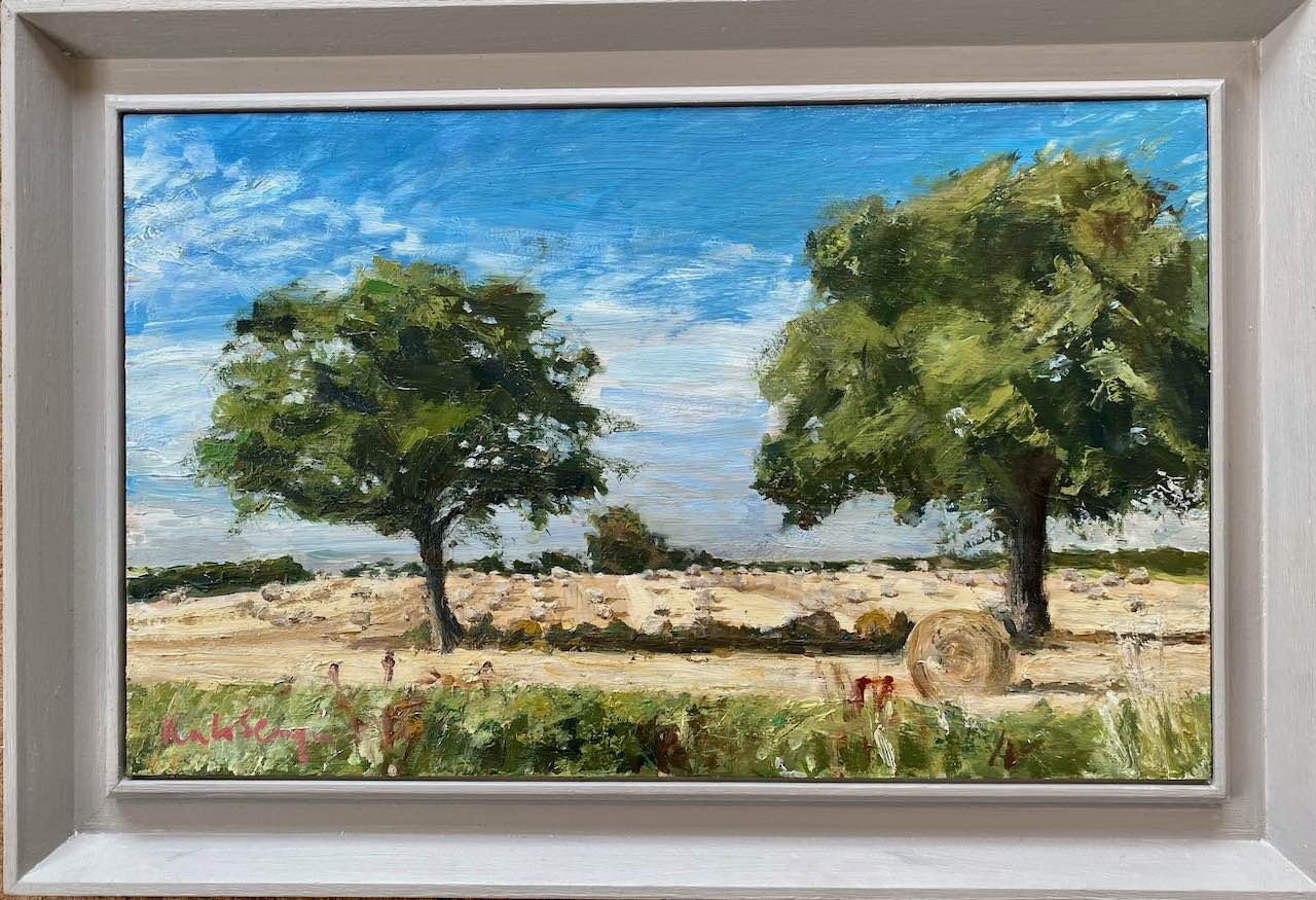 Round Bales with Trees Framed