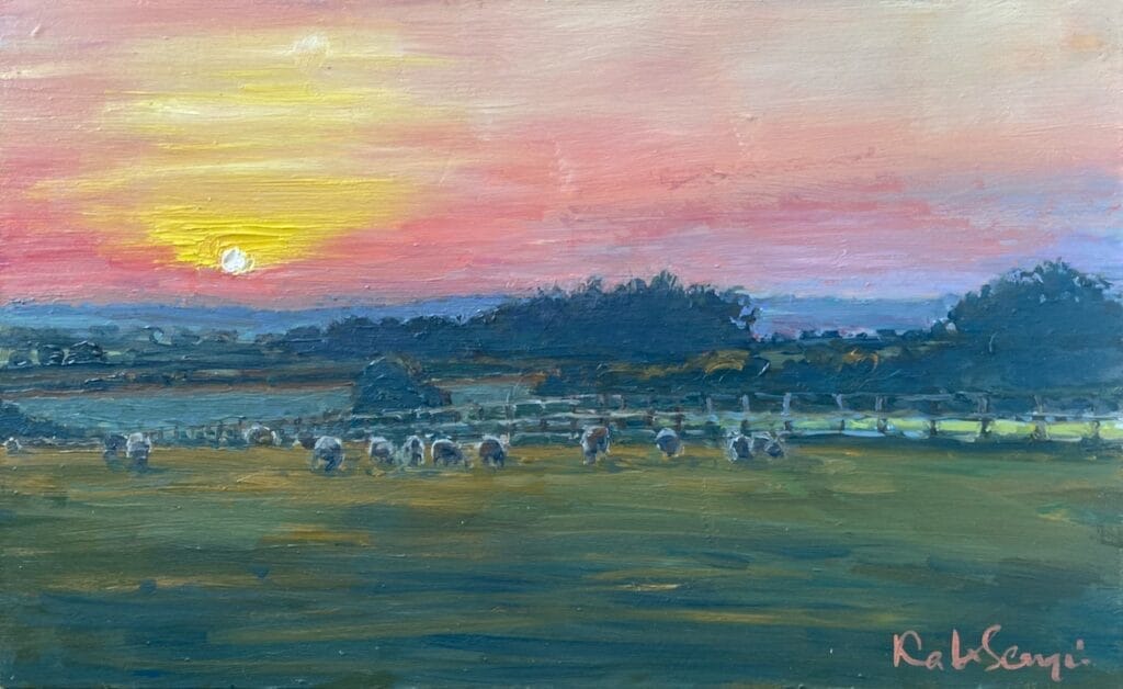 Sunset in Hinton St Marys