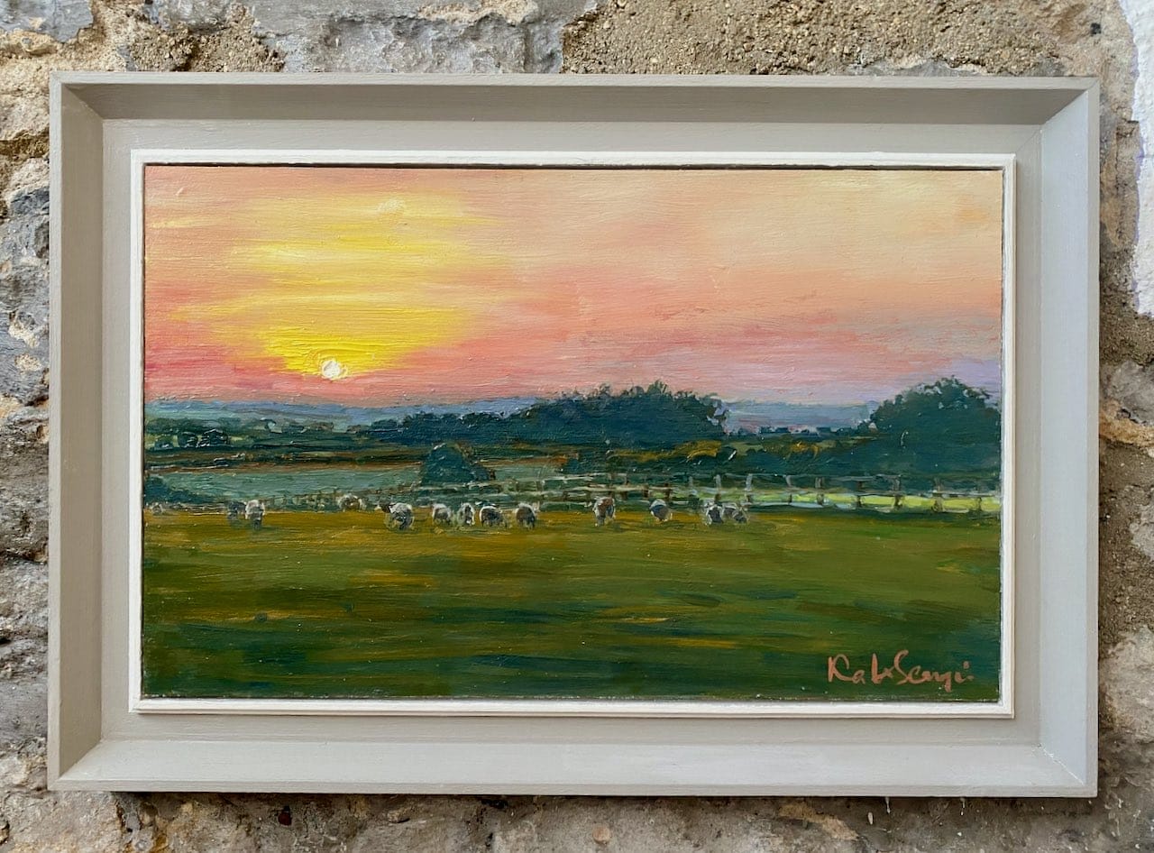 Sunset in Hinton St Marys Framed