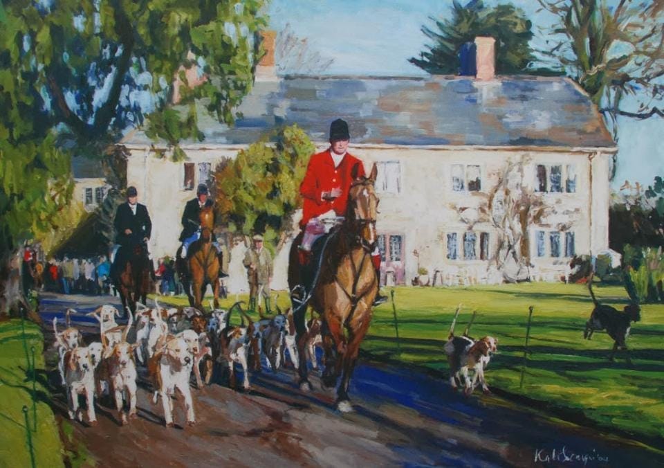 the portman hunt moving off from plumber manor